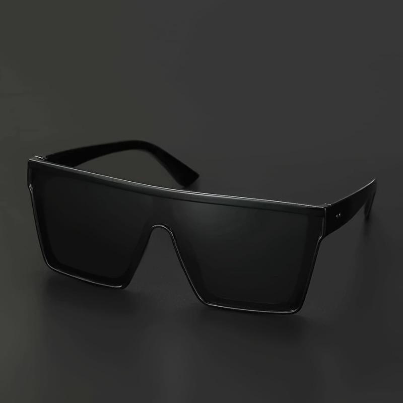 Men Retro Flat Top Fashion Square Sunglasses - Fashion One-piece Eyewear Perfect for Beach, Travel & Outdoor Adventures | Durable PC Frame & Lens