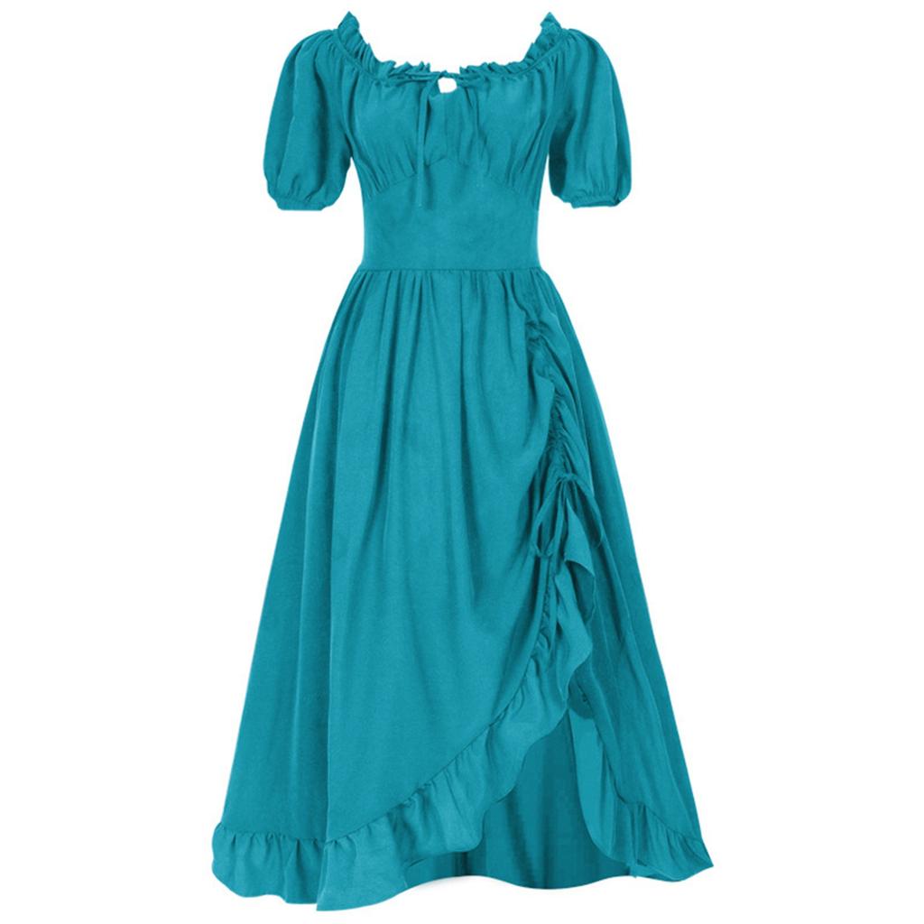 Women's Elegant And Beautiful Retro Drawstring Ruffle Dress