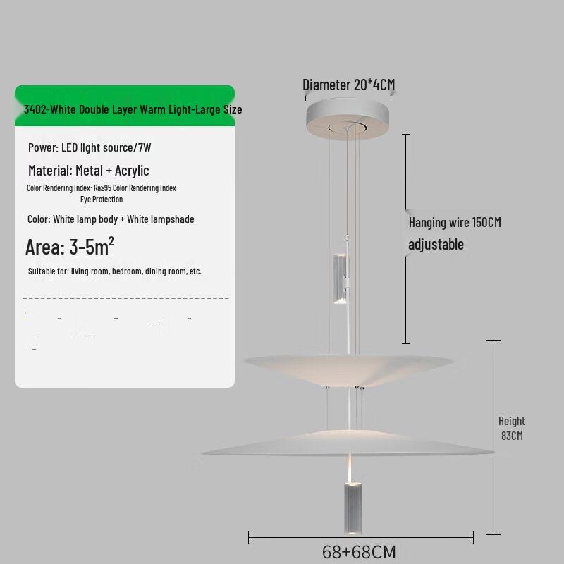 Nordic UFO Flamingo Pendant Light Double-Layer Large