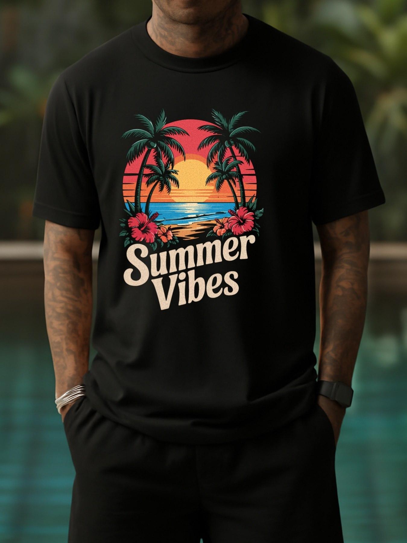 Лучший выбор Местный 1 упаковка Мужская Забавная Летняя Футболка с Тропической Пальмой S