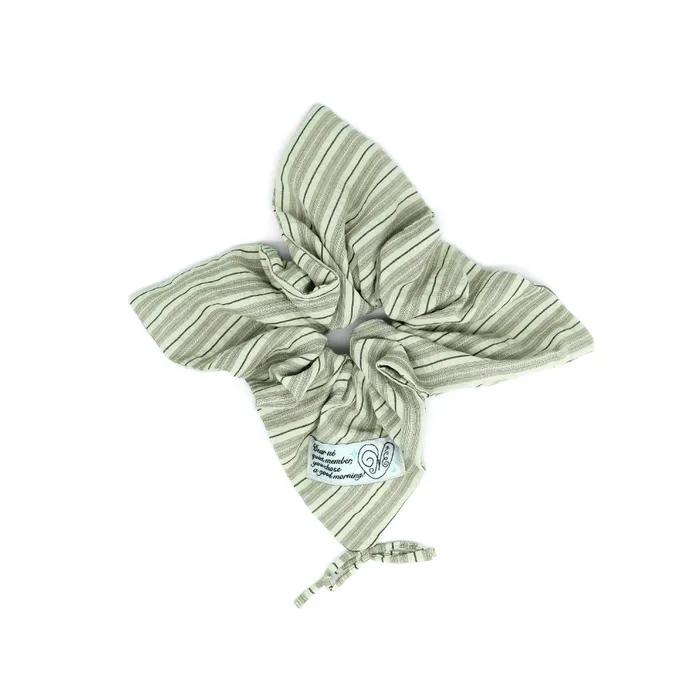 Pillow Square Scrunchie (matcha Stripe)