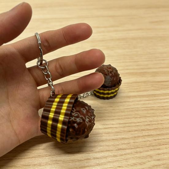 תליון מחזיק מפתחות בצורת שוקולד צעצוע להפגת מתחים לחץ קליק קולני מחזיק מפתחות נייד להקלה על מתח לתיק