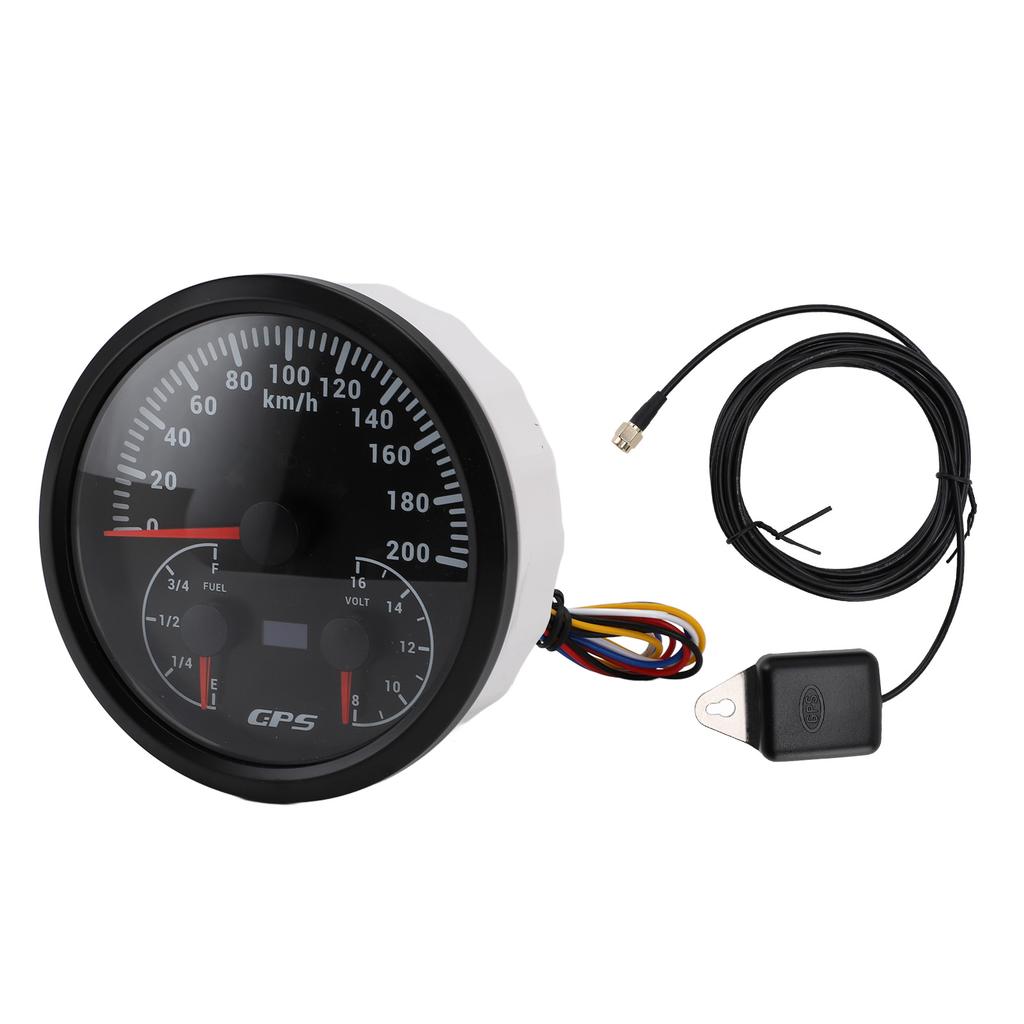 110mm 4 3 8in 3 In 1 GPS Speedometer Odometer with Voltmeter Fuel Level Gauge Turn Signal 200KM H for RV Yacht Truck
