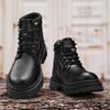 Fashion Men's Lace-Up High Top Shoes Genuine Leather Casual Shoes for Man Retro Motorcycle Boots Fashion Walking Boots Male Ankle Botas