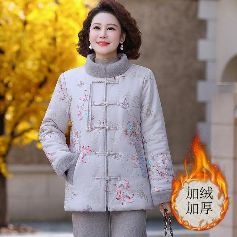 New padded jacket thickened new padded jacket winter velvet warm padded jacket buckle jacket women