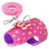 Breathable Small Pet Harness and Leash Set Adjustable Bowknot Hamster Collar Vest Easy To Wear Comfortable