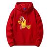 2026 Year of the Horse Red Hooded Sweatshirt - Men's Loose-Fit, Thin, Plus Size Outerwear, Class Uniform