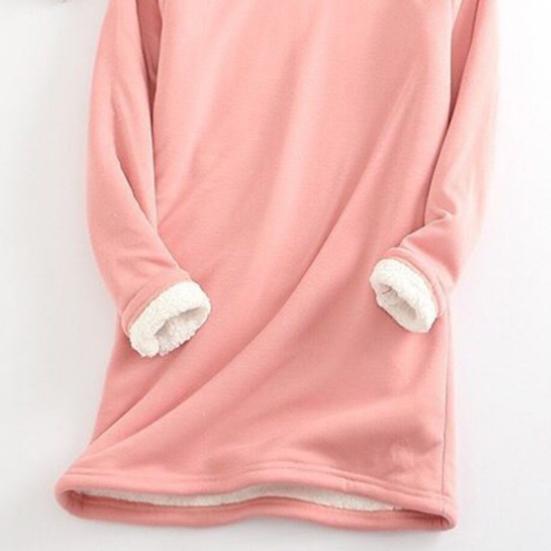 O-Neck Long Sleeves Slim Fit Bottoming Shirt Fall Winter Thickened Fleece