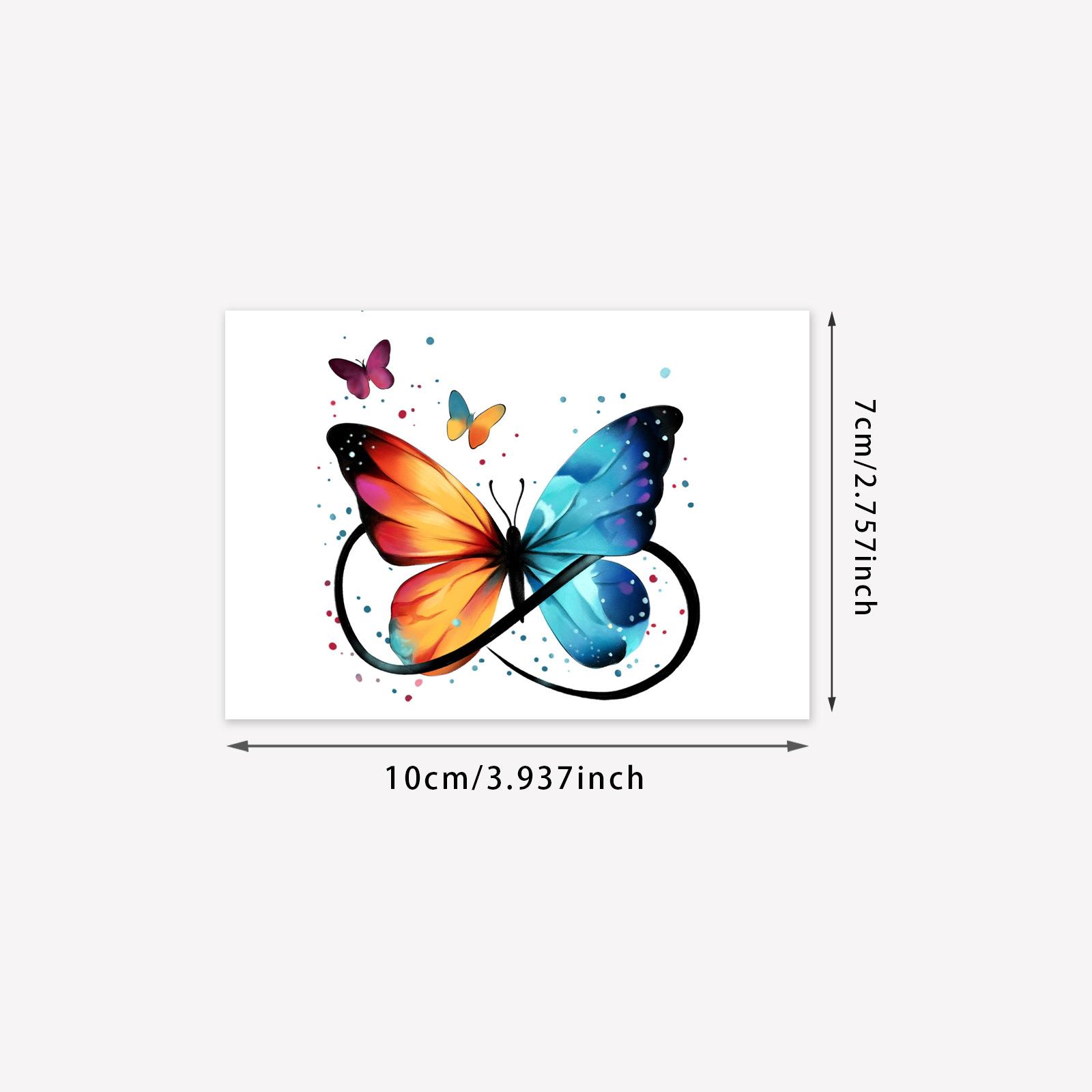 

Color Butterfly Tattoo Sticker Waterproof Female Lasting Simulation, Advanced Sense Collarbone Arm Unlimited Symbol Sticker 7*9CM
