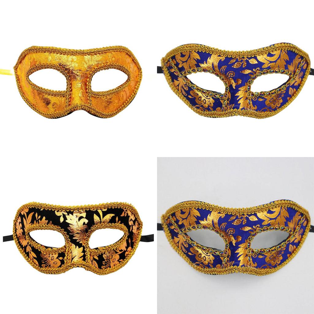 Mysterious Angel Halloween Masquerade Party Men's Mask Plush Cloth Half Face Mask With Fabric Edges