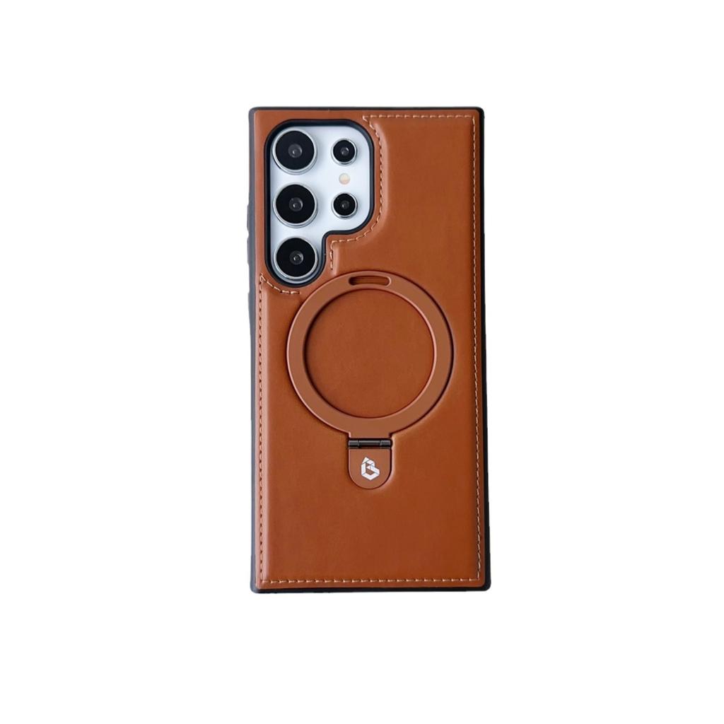 Suitable for Samsung S23 Mobile Phone Case S24ultra Sheath S22Plus Magnetic Charging Ring Bracket Business Leather Case