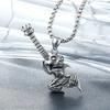 Hip Hop Rock Skeleton Men Guitar Instrument Pendant Necklace Retro Punk Copper Color Stainless Steel Chain Neck Jewelry Gifts