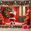 Noel Backdrop Holiday Cheer Christmas Banner Xmas Display Snowy Design Yuletide Background For Indoor Decor Home Decoration