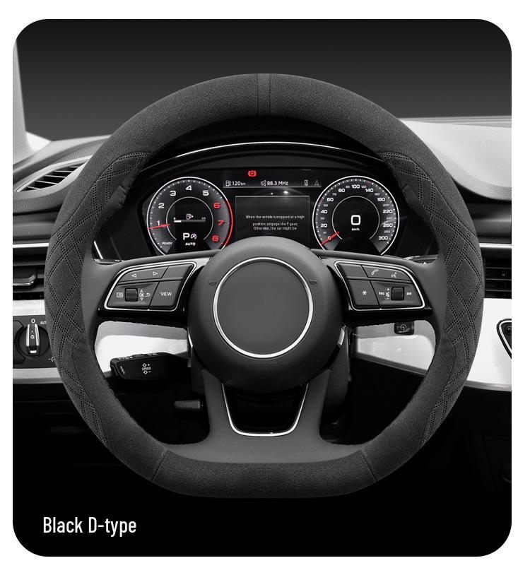 Ultra-Thin Suede Steering Wheel Cover for Geely Galaxy E8: Non-Slip, Sweat-Absorbing, Perfect for Autumn and Winter.