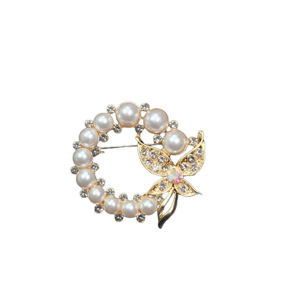 Elegant Women's Pearl Bow Brooch - Japanese & Korean Anti-Exposure Pin 
