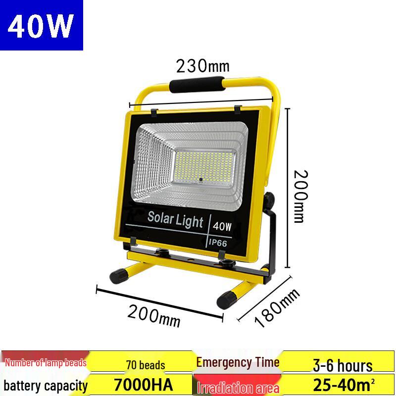 40W Portable Rechargeable Outdoor Emergency Floodlight