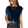 Autumn Winter Women's Burgundy Velvet T-Shirt Batwing Sleeve Crew Neck Casual Top
