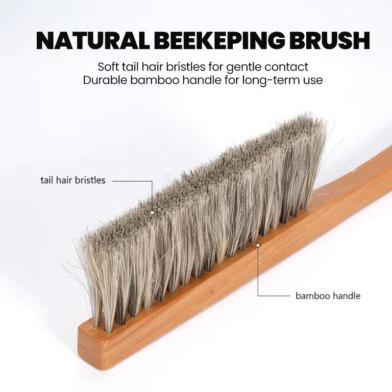 Beekeeping Tools Wood Honey Brush Wasp bee Sweep Beekeeping Equipment Horse Tail Hair New Bee Brush For Cleaning Apiculture