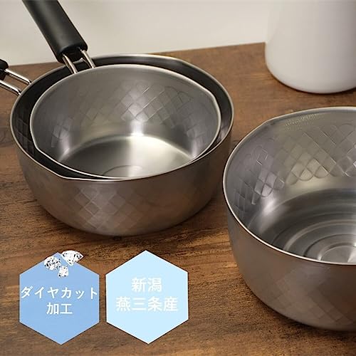 Pearl Metal Yukihira Pot (Yukihira Nabe), 20cm, Induction Compatible, Stainless Steel, Diamond Cut, Made in Japan, Niigata, Tsubame-Sanjo, Miyabi-an,
