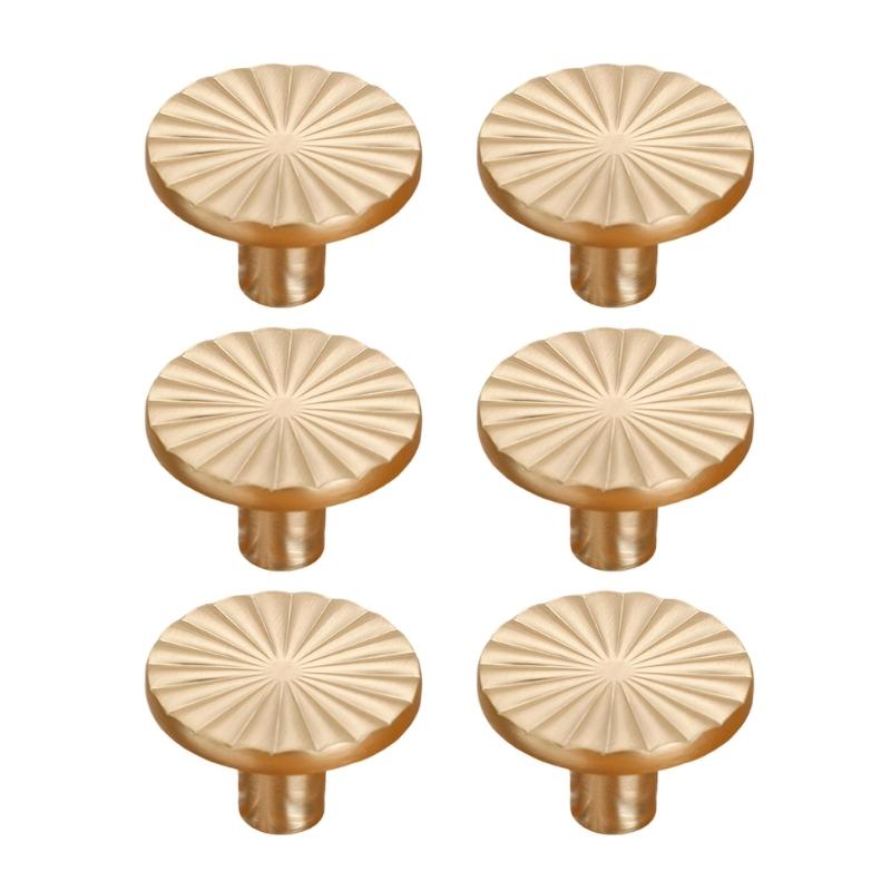 6er-Pack Stilvolle Schrankknöpfe aus gebürstetem Messing Zinklegierung Vintage-Stil Schubladengriffe für moderne Wohnraumgestaltung
