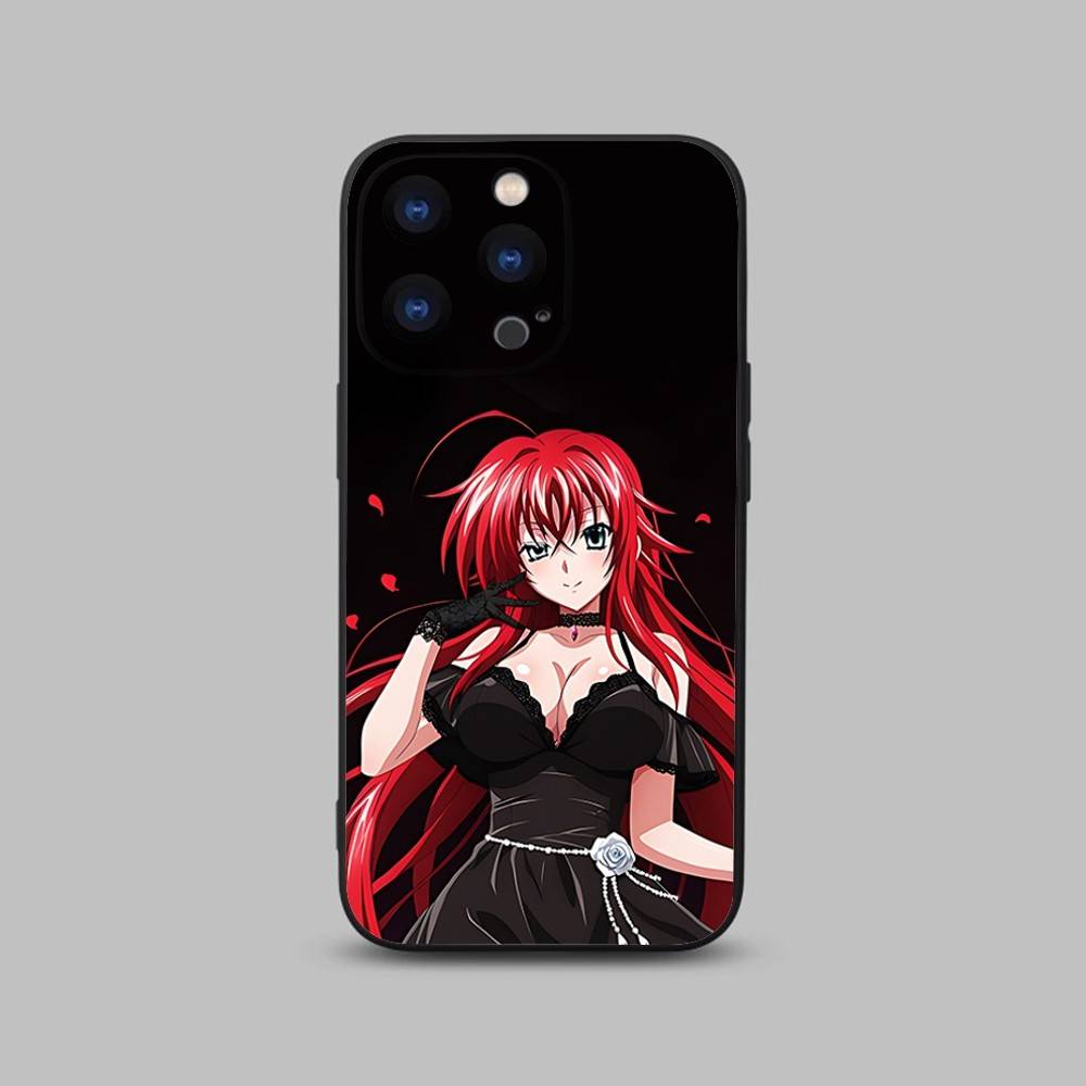 Rias-Gremory High School Phone Case For iPhone 17,16,15,14,13,12,11,Pro,Max,Plus,X,XS,SE4,E,Mini,Soft Black Case
