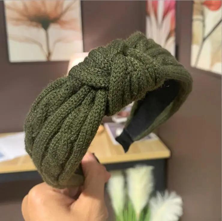 New Fashion Soft Hairband Wide Side Headband Warm Autumn Winter Knitted Hair Band High Quality Turban Adult Hair Accessories