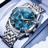 OLEVS Luxus Sport Herren Armbanduhr Original Leuchtend Mondphase Chronograph Uhr Für Männer Edelstahl Herren Quarzuhren