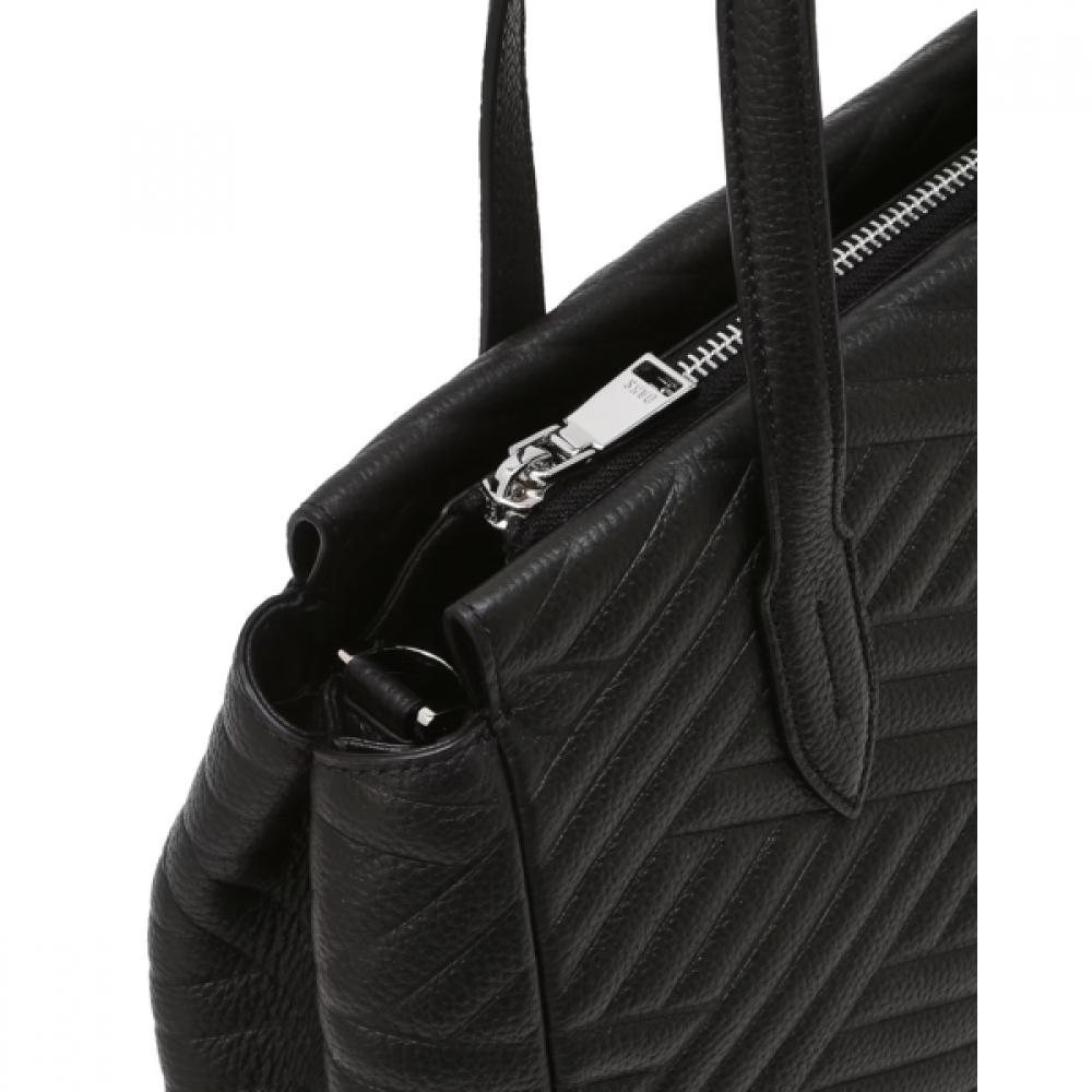 Daks Black Cowhide Tote Bag With Logo Dcba6f373bk
