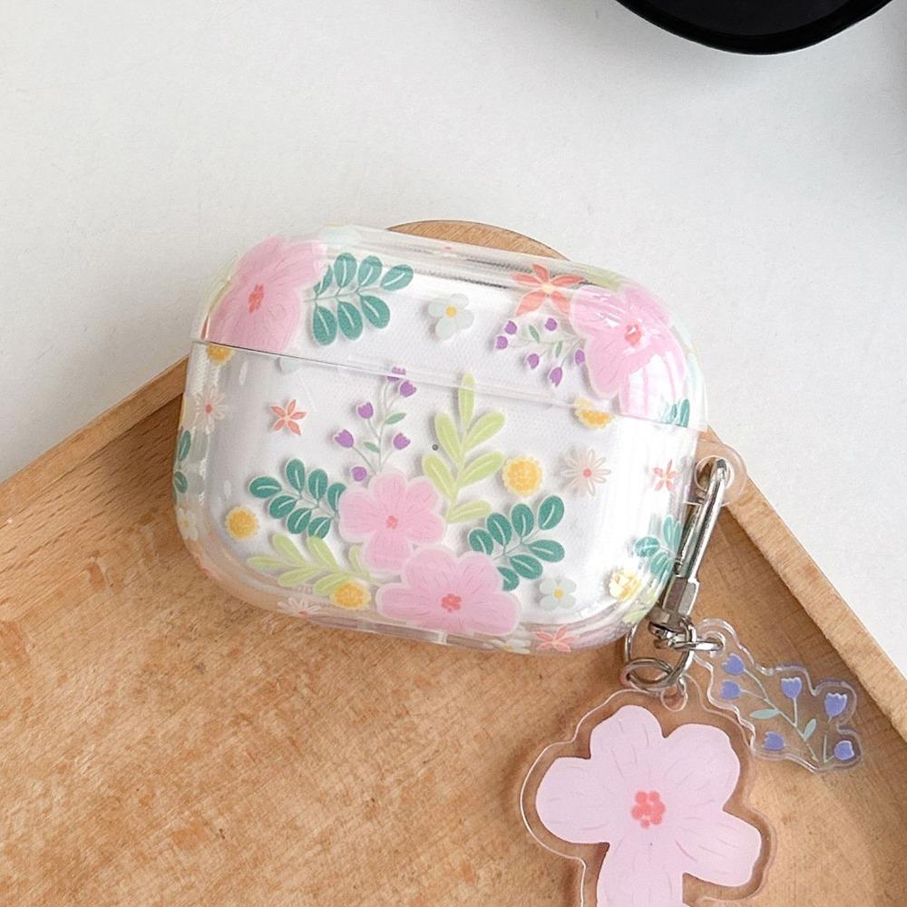 Soft Material Wireless Bluetooth Case Clear Green Knot Heart Design AirPods Case Cover Flower Pattern for AirPods 1/2/3/4/Pro 2