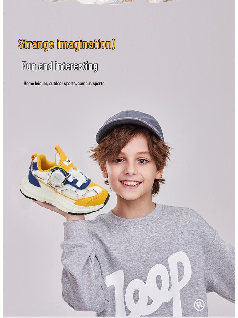 Jeep Kids' Leather Sports Shoes: Fall/Winter 2025 Versatile Trendy Sneakers for Boys & Girls