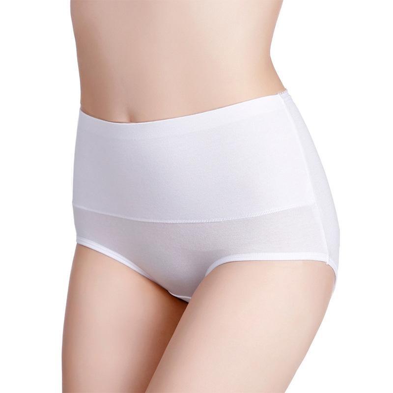 Frauen Plus Größe Einfarbig M-7XL Slips Unterwäsche Hohe Taille Höschen Baumwolle Unterhose Dessous