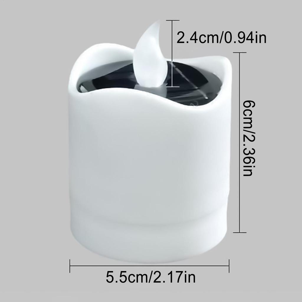 Solar Tea Lights Outdoor 6 Pieces Reusable Decorations Flameless LED Candles For Garden Camping Home Yard Pathway Balcony