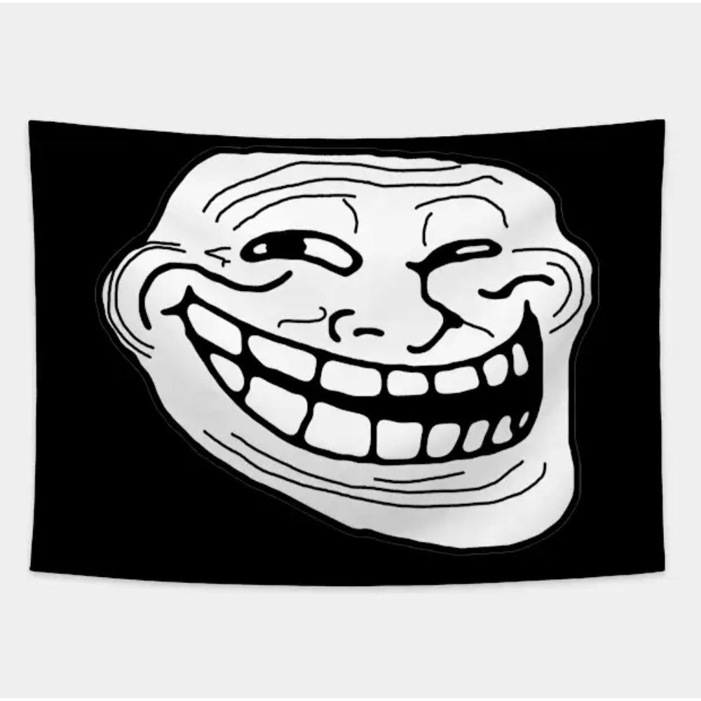 Jmg Household Supplies Unisex Peach Troll Face Meme Tapestry - Soft, Cozy, Perfect For Home Decor, Adding Quirky Vibes, Humor, And A Pop Of Fun To Any Room