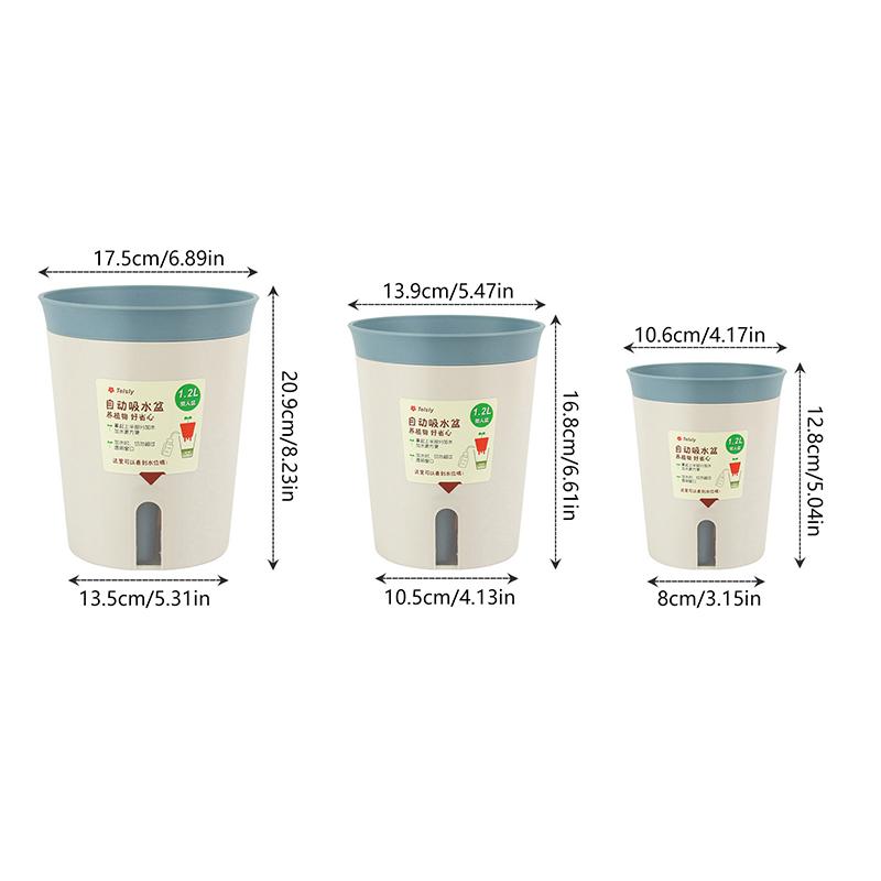 Doppelschichtiger selbstbewässernder Hydrokultur-Blumentopf aus Kunststoff, fauler automatischer wasserabsorbierender Pflanzentopf, Topfpflanzgefäße für das Büro zu Hause