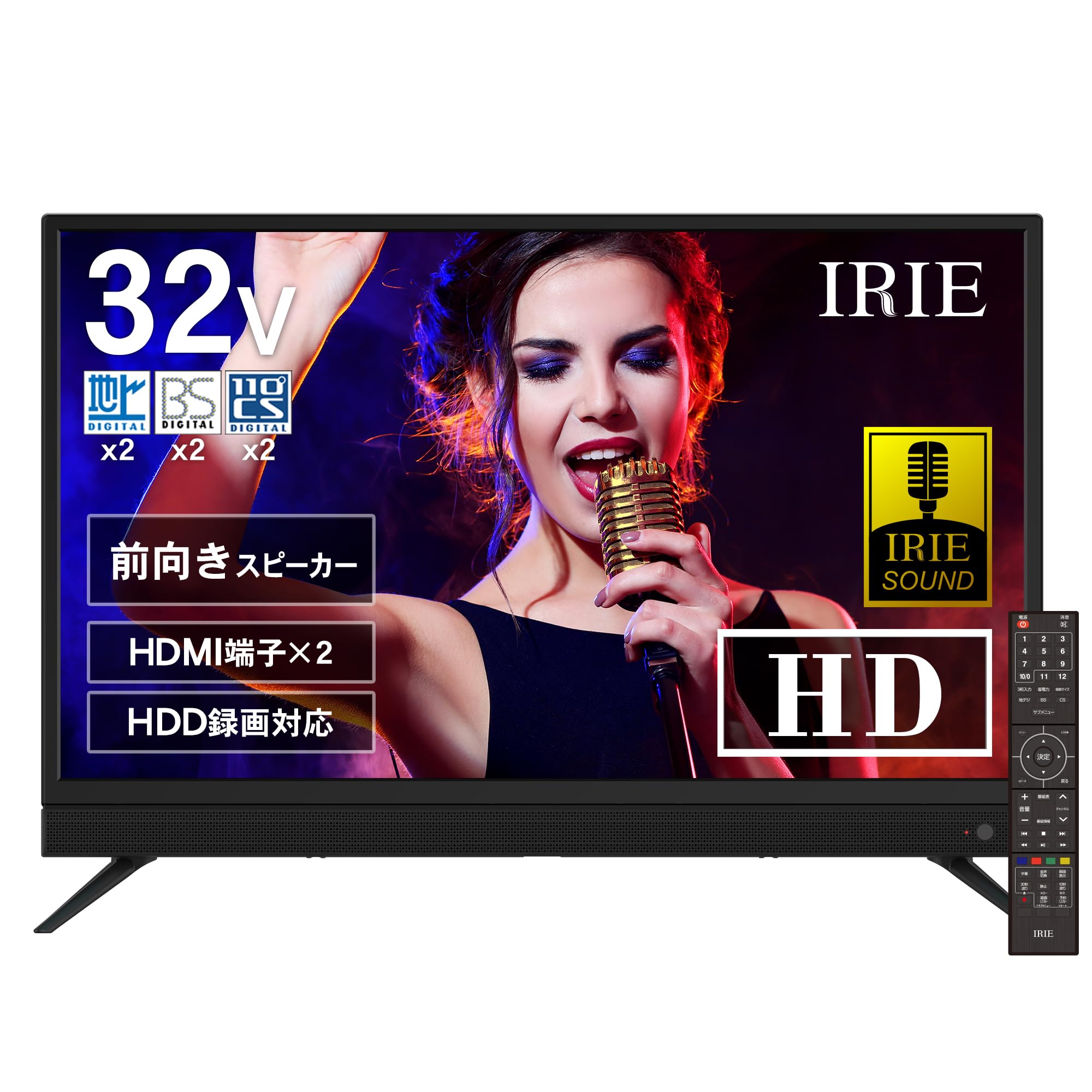 

TV sound bar with speaker double tuner IPS LCD external HDD recording function Japanese manufacturer 2023 model irie 32-inch high-definition