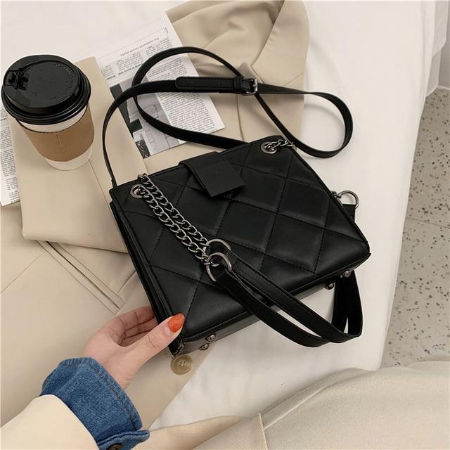 black simple handbag