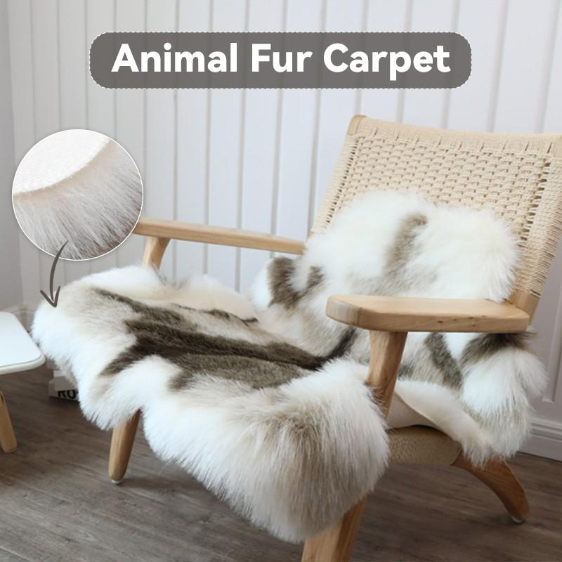 90x110cm Artificial Animal Fur Carpet Reindeer Blanket Luxury Fur Bedroom Bedside Carpet Living Room Sofa Chair Cushion Decor