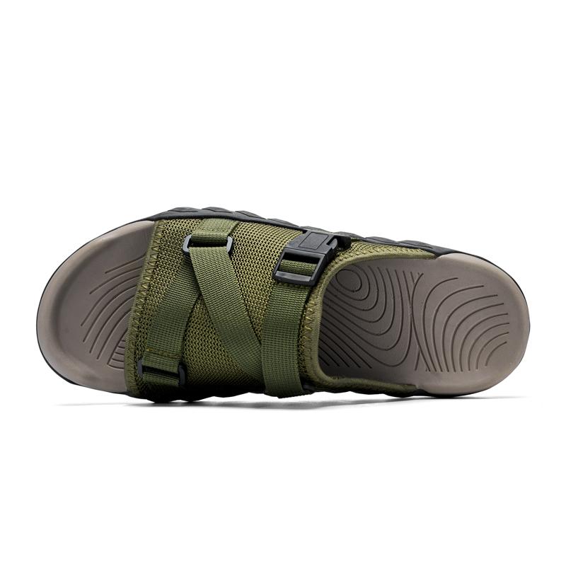 Men's Outdoor Beach Sandals Mesh Breathable Thick Soled Sandals Summer Casual Shoes Sports Green Tramp Slippers Big Size:36-47