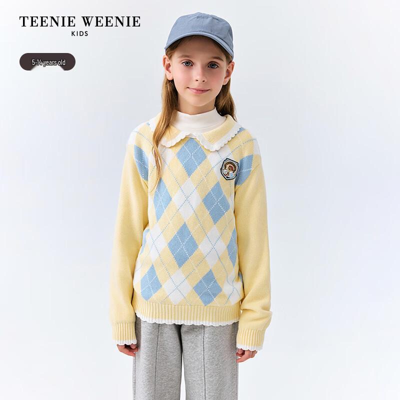 Teenie Weenie Kids' Girl's Argyle Knit Pullover Sweater