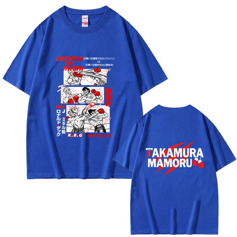 Anime Hajime No Ippo Graphic Tshirt Takamura Hawk KGB T Shirts Kamogawa Boxing Gym Streetwear Unisex Fashion Oversized Tshirt Tops