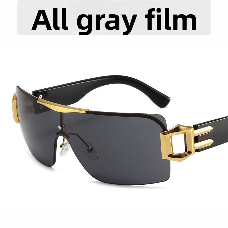

No Ip Modern Halfframe Sun Glasses With Grey Lenses For Outdoor Activities Full Gray