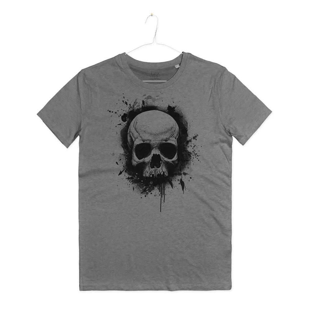 Men s Skull Studio Tattoo T-Shirt Black Ink Brush Tattoo Skull T-Shirt Man XL