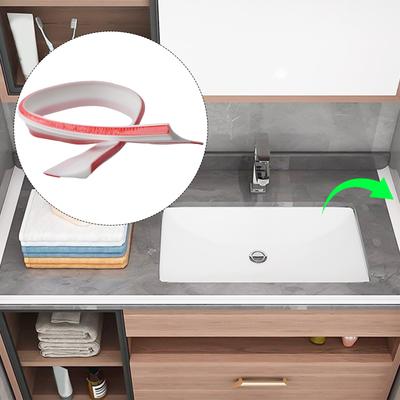 Bath Seal Trim Silicone Shower Tray Water Barrier Retaining Strip Sealing Performance Straight Line Installation