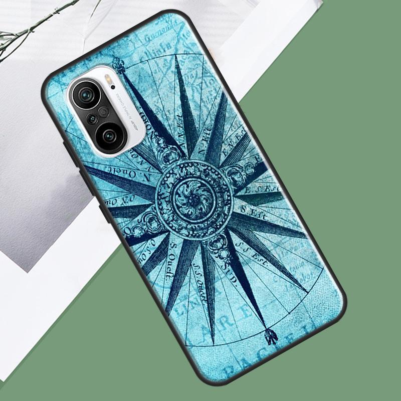 World Map Compass Nautical Case For Xiaomi 15 Ultra 13 14 13T 14T 15T Pro 17 Pro Max POCO X7 Pro F5 F6 X5 X6 F7 Cover
