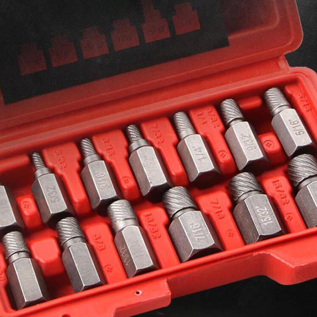 Screw Extractor Set Easy Out Efficient Spiral Design to Use Sturdy Steel Broken Bolt Remover