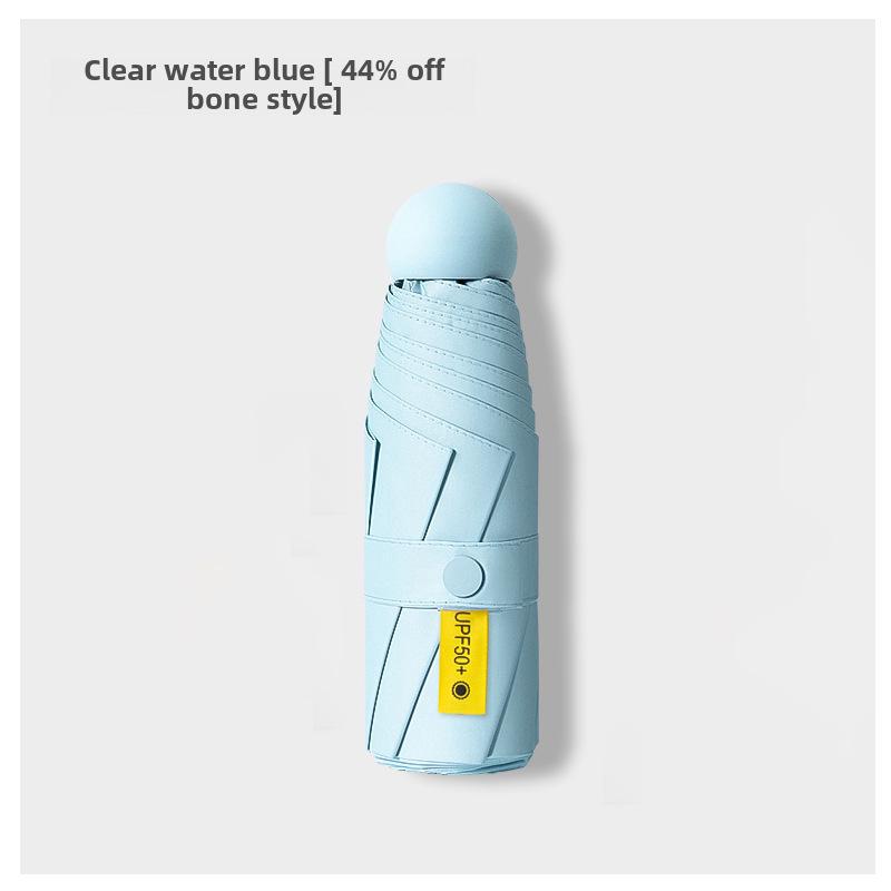 Portable Women's Sun Protection Umbrella - Mini Black Capsule Design