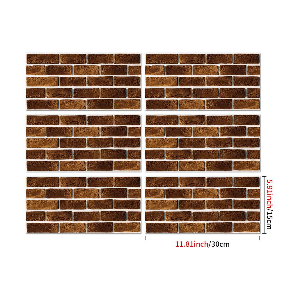 Retro Industrial Stone Brick Wall Sticker, Self-Adhesive Waterproof Bedroom Kitchen Wall Decoration 2D Tile Sticker Pvc Wallpaper