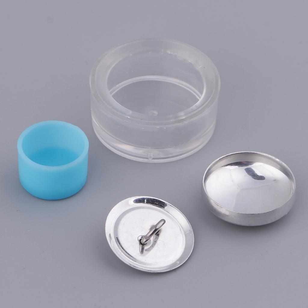 20 Pcs DIY Buttons With Loop Blank Back Cover