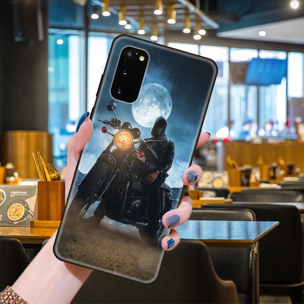 Telefonkasten für SamSung Galaxy S Note 21 20 10 9 8 7 6 Plus Edge E Lite Ultra Schwarz Cover Wasserdicht 3D Coque Moto Motorrad