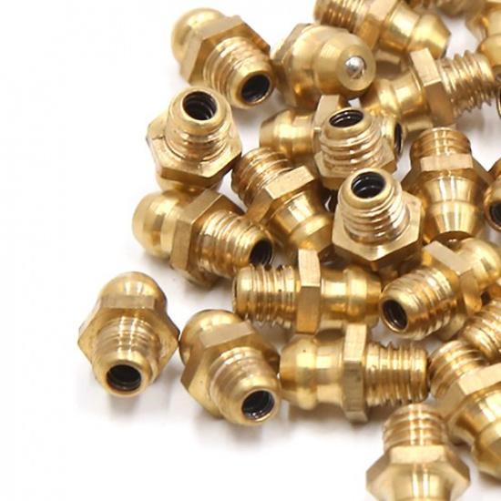 30pcs M6 x 1 Thread Brass Straight Grease Zerk Nipple Fitting Universal